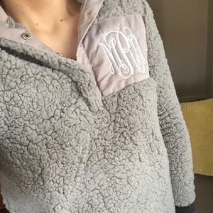 Monogrammed Sherpa Pullover - MRA