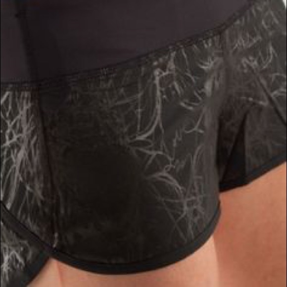Lululemon Black Scribble Speed Shorts
