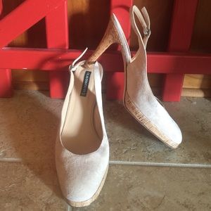 Claudia Ciuti suede cork heels