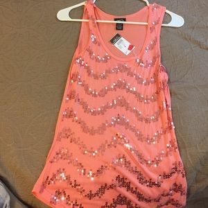 Peach Sequins tank top
