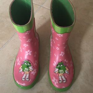 Rain boots! M&Ms