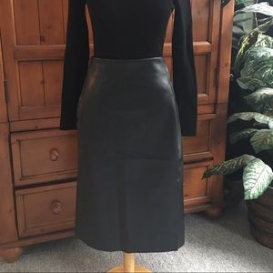 Ann Taylor loft vegan black leather skirt