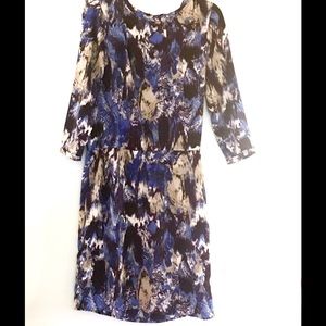 BCBG Navy Water Color Dress