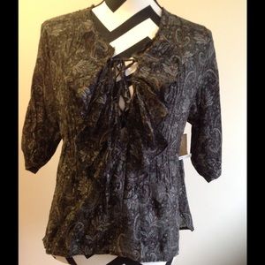 Super Cute Paisley Blouse with Ruffles