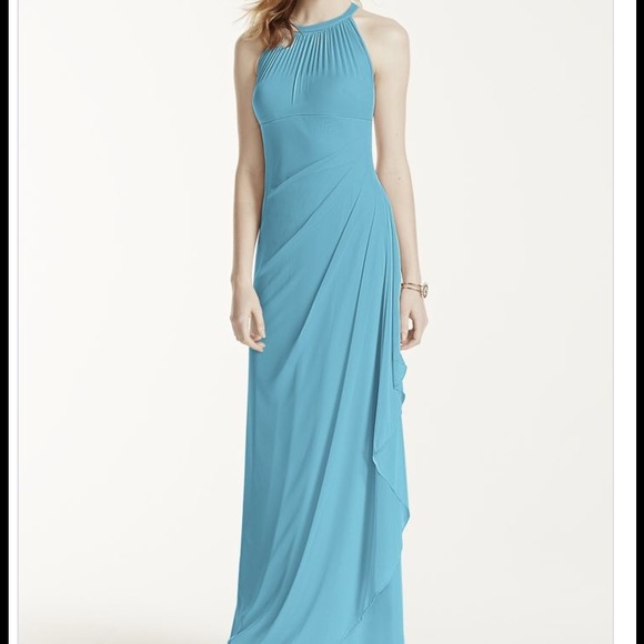 Long mesh dress with illusion neckline - Picture 1 of 1