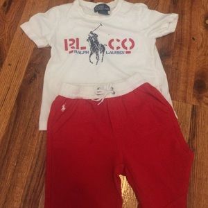 Polo sweat pants and tshirt