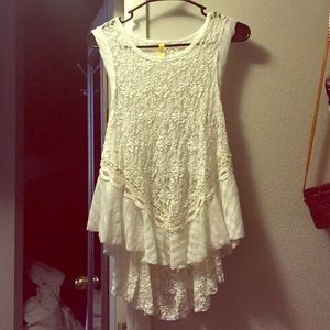 FREE PEOPLE WHITE LACE TANK