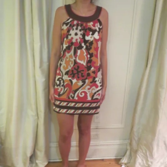 BCBG Max Azria 70's Print Dress Size Small.