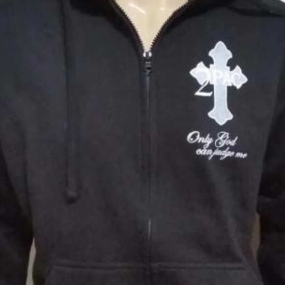 NWT Tupac Praying Zip Up Hoodie / 2pac - Picture 4 of 4