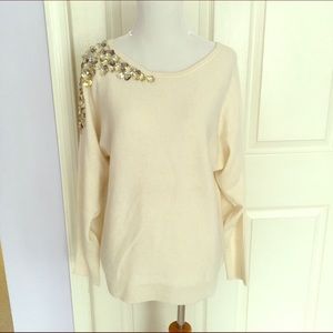 Cashmere jeweled sweater