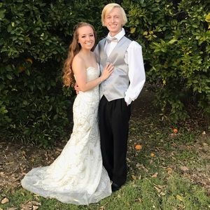 CAMILLE LA VIE STRAPLESS MERMAID PROM DRESS