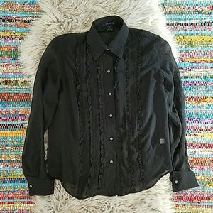 The Limited Sheer Black 100% silk blouse SZMed