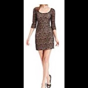 Guess Nude Lace Scoop Neck Sheath Dress