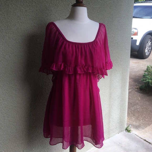 Free People Dress/tunic in hot raspberry color!
