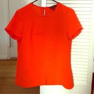 JCrew Women's Small Matte Crepe Shirt Red/Orange