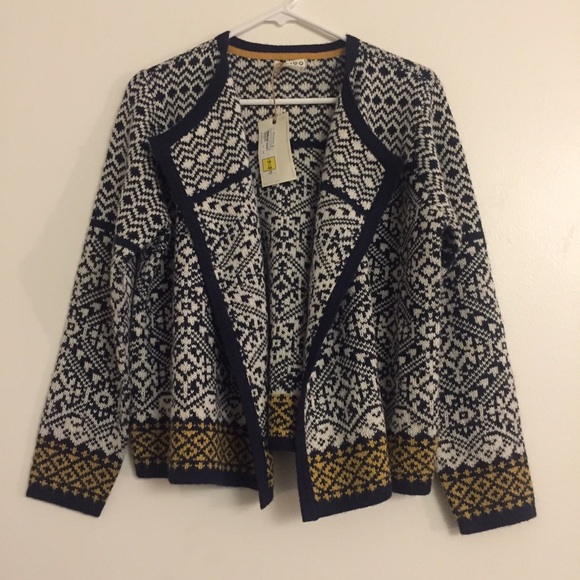 Diamond Pattern Woven Cardigan Blazer