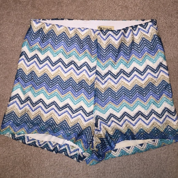 Show me your mumu zig zag blue shorts