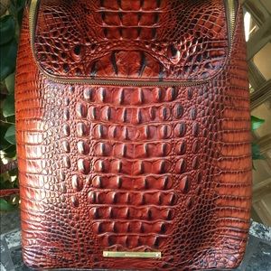 Brahmin Leather backpack croc embossed bag