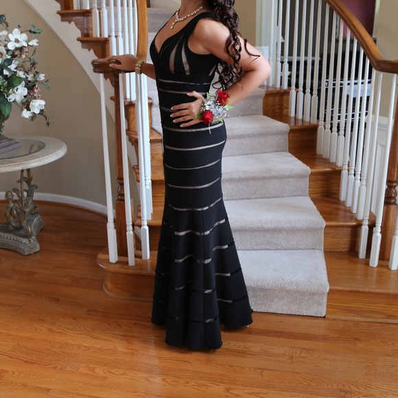 J.S. Collections Long Formal Cut Out Dress