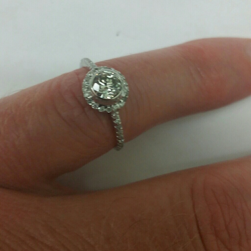 GIA $3920 18k white gold 100% Natural 1.00ct diamond ring - Picture 3 of 8