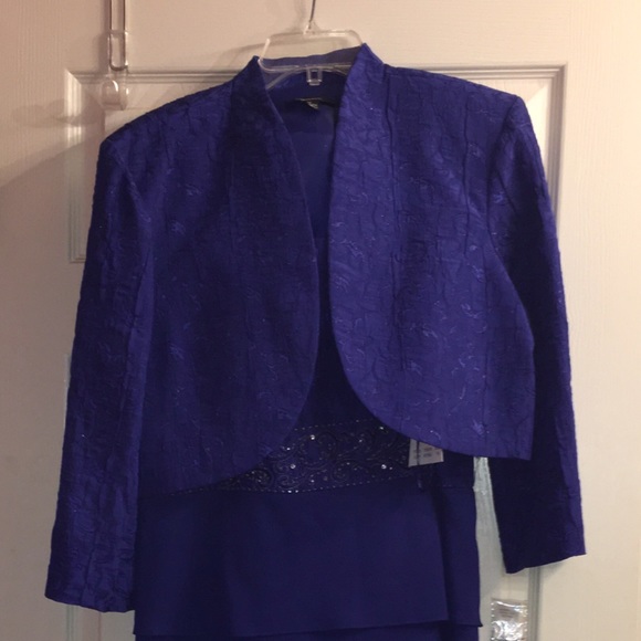 This is a royal blue r&m richards two piece dress
