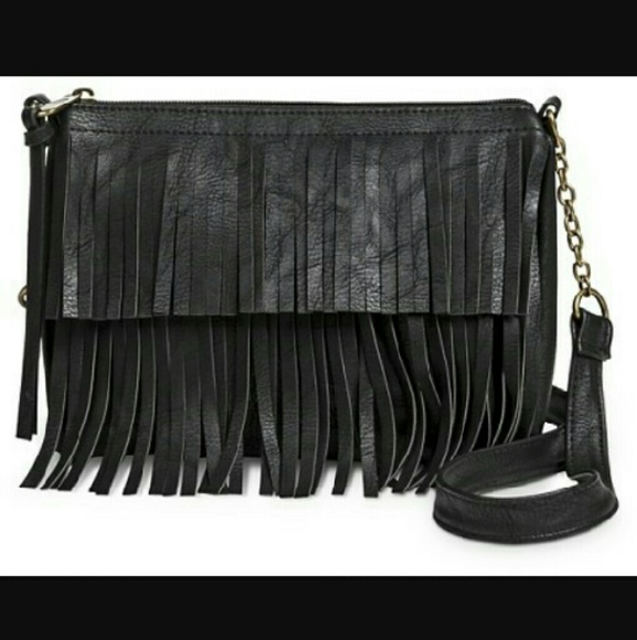 Mossimo Fringe Faux Leather crossbody bag !