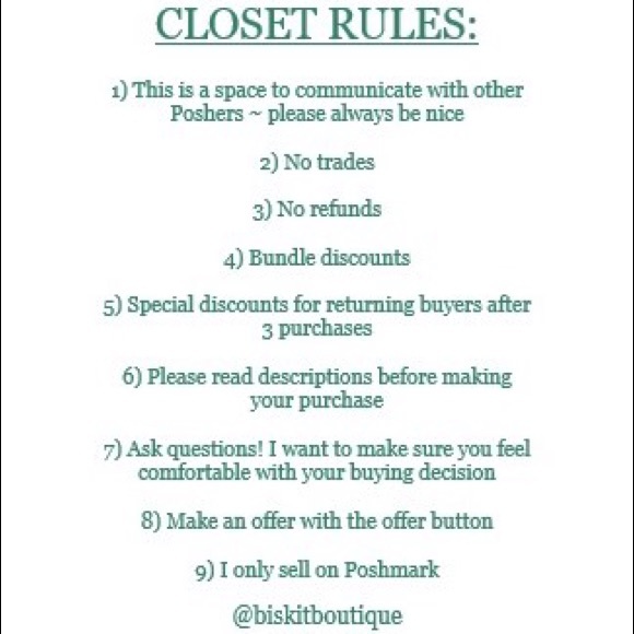 ✨CLOSET RULES✨ - Picture 2 of 2