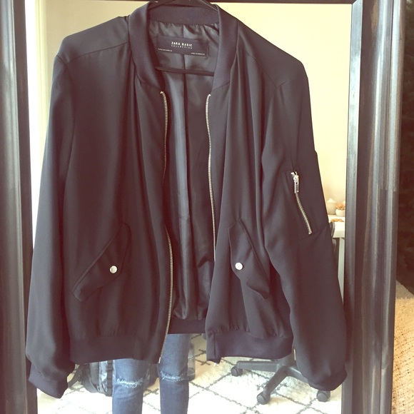 ZARA crepe bomber jacket