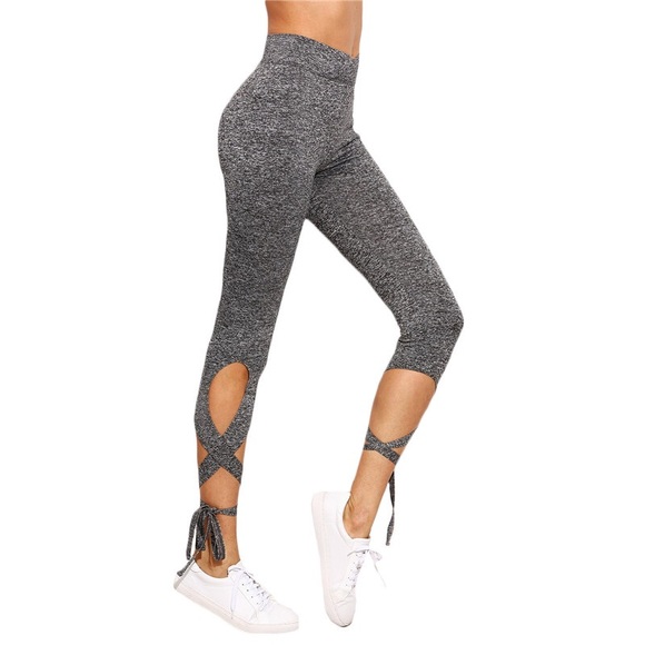 ✨1 LEFT Sz S✨Crisscross Tie Fitness Leggings - Picture 3 of 7