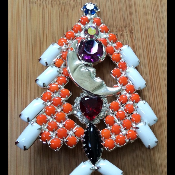 Funky Vintage Christmas Tree Pin unique - Picture 3 of 5