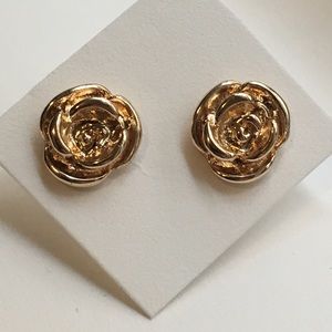 Gold post earrings