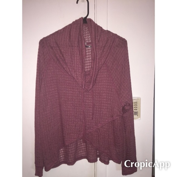 Cowl neck high low long sleeve shirt