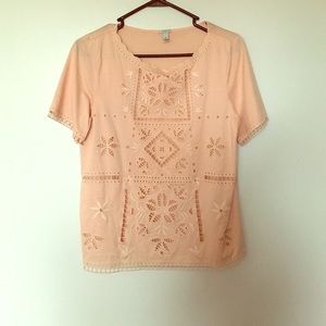J. Crew embroidered short sleeve tee
