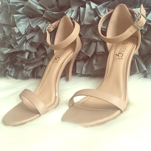 Nude/Tan Ankle Strap Heel