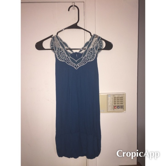 Teal Crotchet tank top