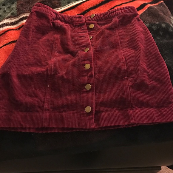 Charlotte Russe Maroon button up skirt sized med