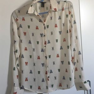 h and m button down blouse