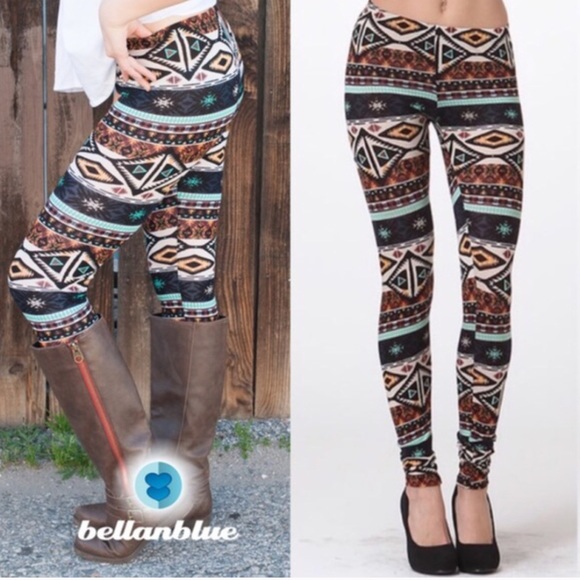 SHAWNA tribal print leggings - BROWN mix