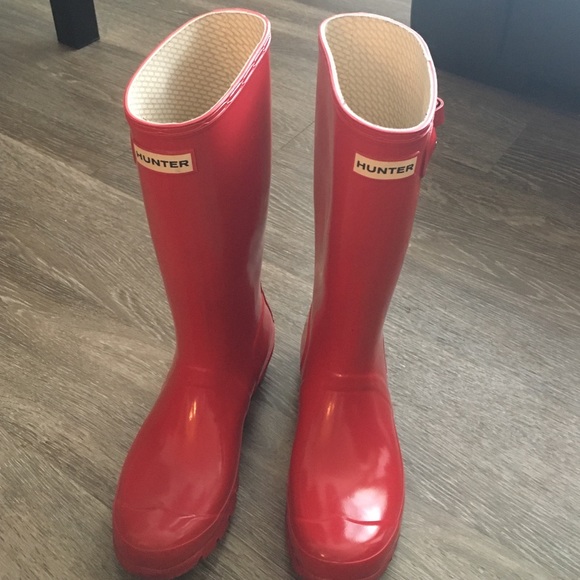 Kids Tall Shiny Red Hunter Boots