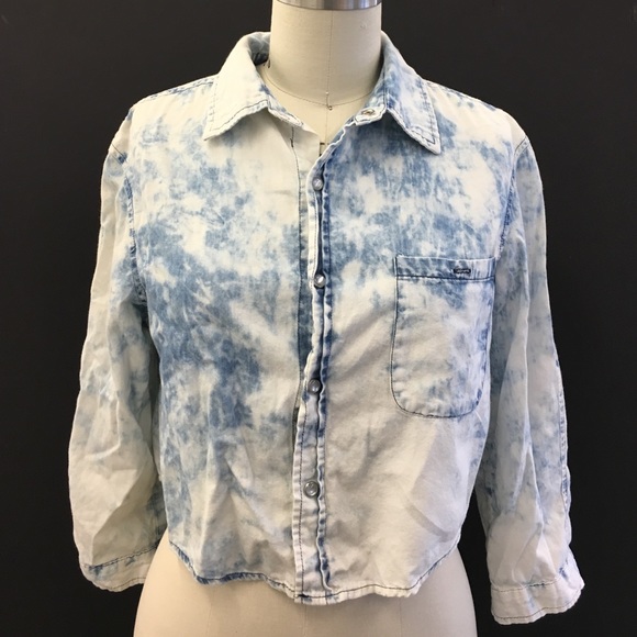 Acid Wash Button Up Shirt