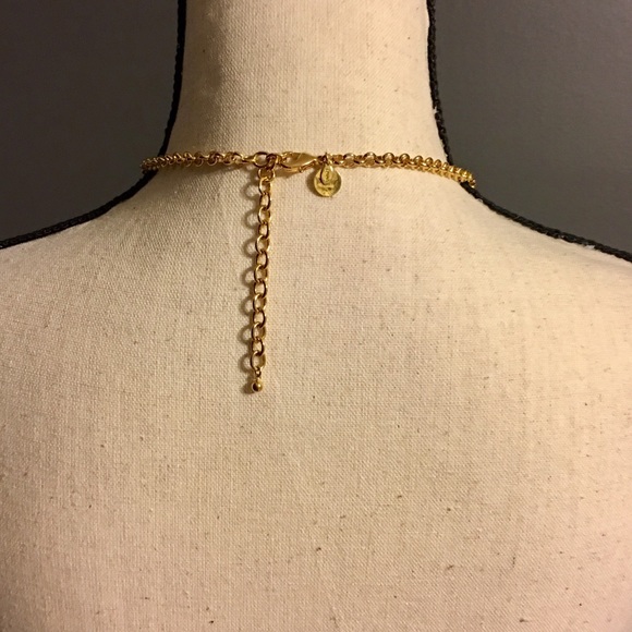 ❗️SOLD❗️Black and Gold Fringe Bib Necklace - Picture 2 of 4