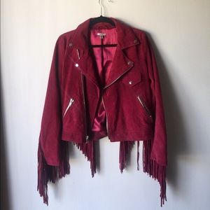 Suede fringe jacket
