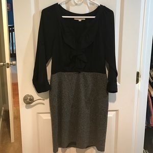 Loft black and tweed style one piece dress