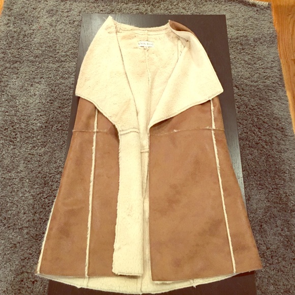 Faux fur and suede vest