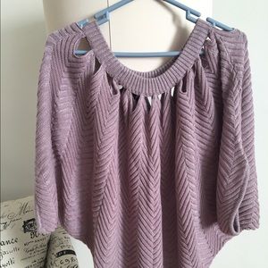 Light purple sweater with shimmer.