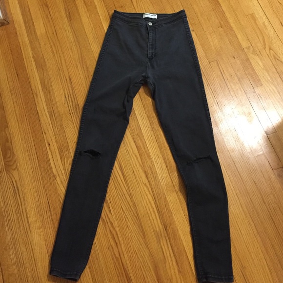 American Apparel distressed black easy jean