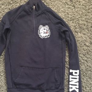 3/4 Zip Uconn sweat by Victoria Secret Pink