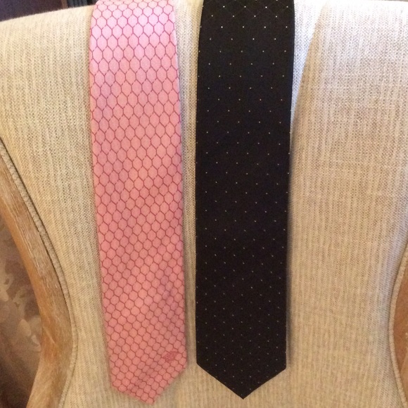 Mens Ties Pink and Black & Gold