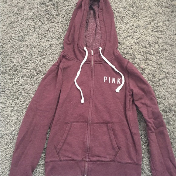 Burgundy Victoria's Secret pink zip up small