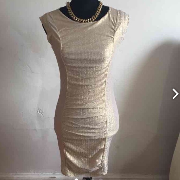 Nicole miller gold glittery dress